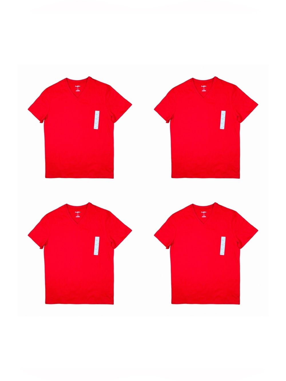 Goodfellow & Co. Every Wear V-Neck Tee - Size Medium - Red Velvet - SET OF 4